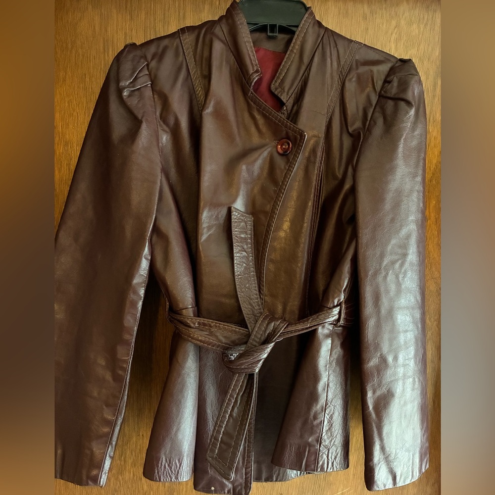 Women's Burgundy Geniune Leather Jacket
